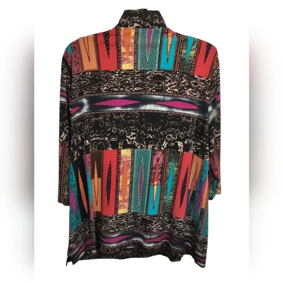 1932)Vintage Jackets Galore by John Farah Multicolor 1/4 Zip Tunic Top Size L - Picture 3 of 8